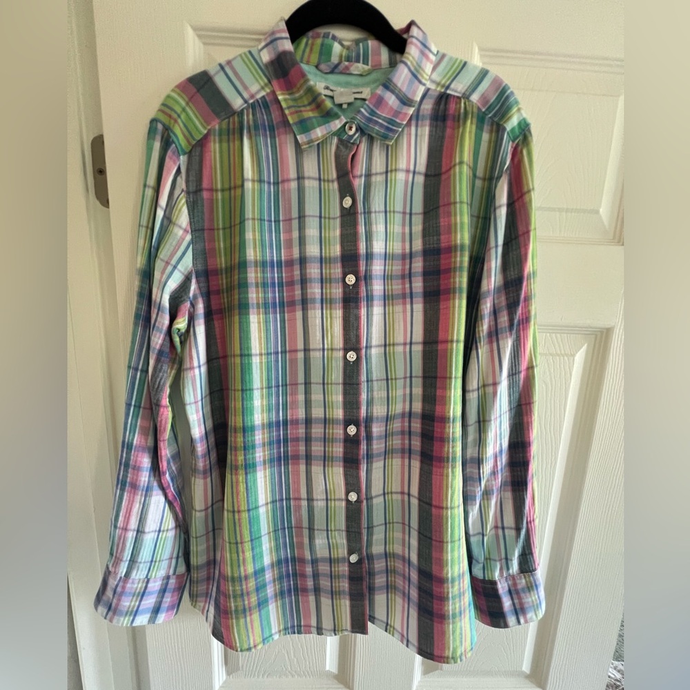 Tommy Bahama Multicolor Plaid Button-Down — Blue, Pink, Green
